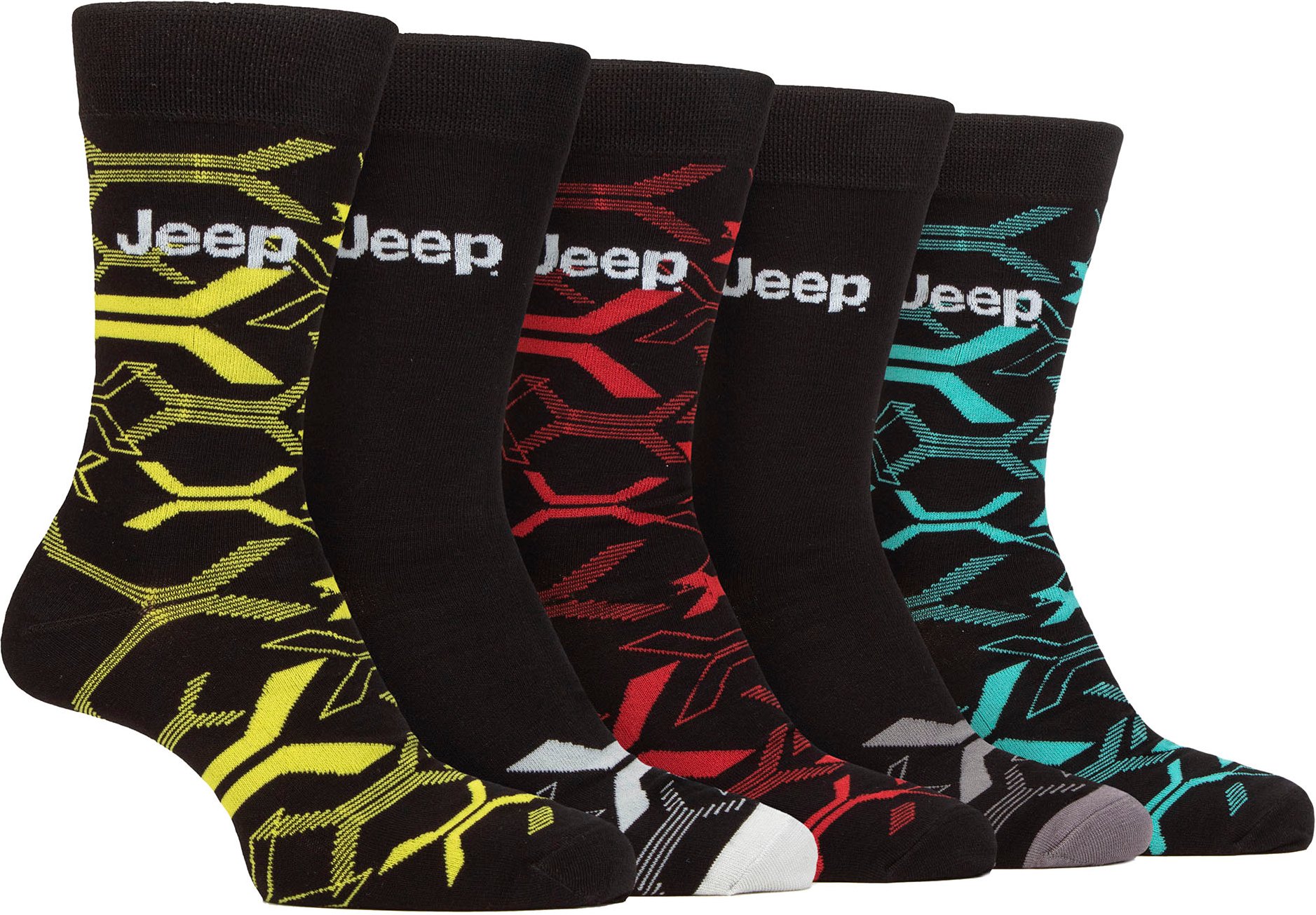 Herren Bambus Kleid Socken | Jeep | 5 Pack atmungsaktiv Freizeit Socken für jeden Tag tragen - Multi