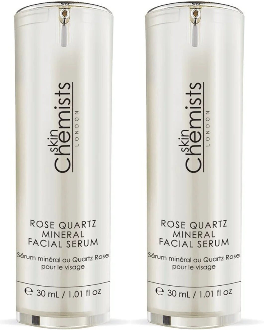 skinChemists Rosenquarz-Mineral-Gesichtsserum 30ml Doppelpack zum Sparen