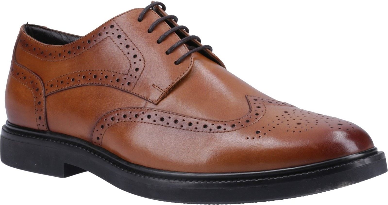 Thumbnail - Hush Puppies Kingston Leder Herren Tan Brogue Schuhe