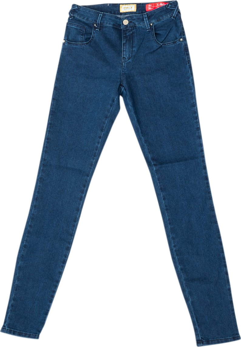 Lange Denim-Hose mit schmal geschnittenen Säumen 10DB50154 woman