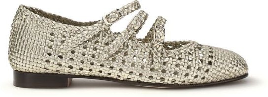 Carel Paris Silbergraue Kalbsleder Bos Taurus Ballerinas