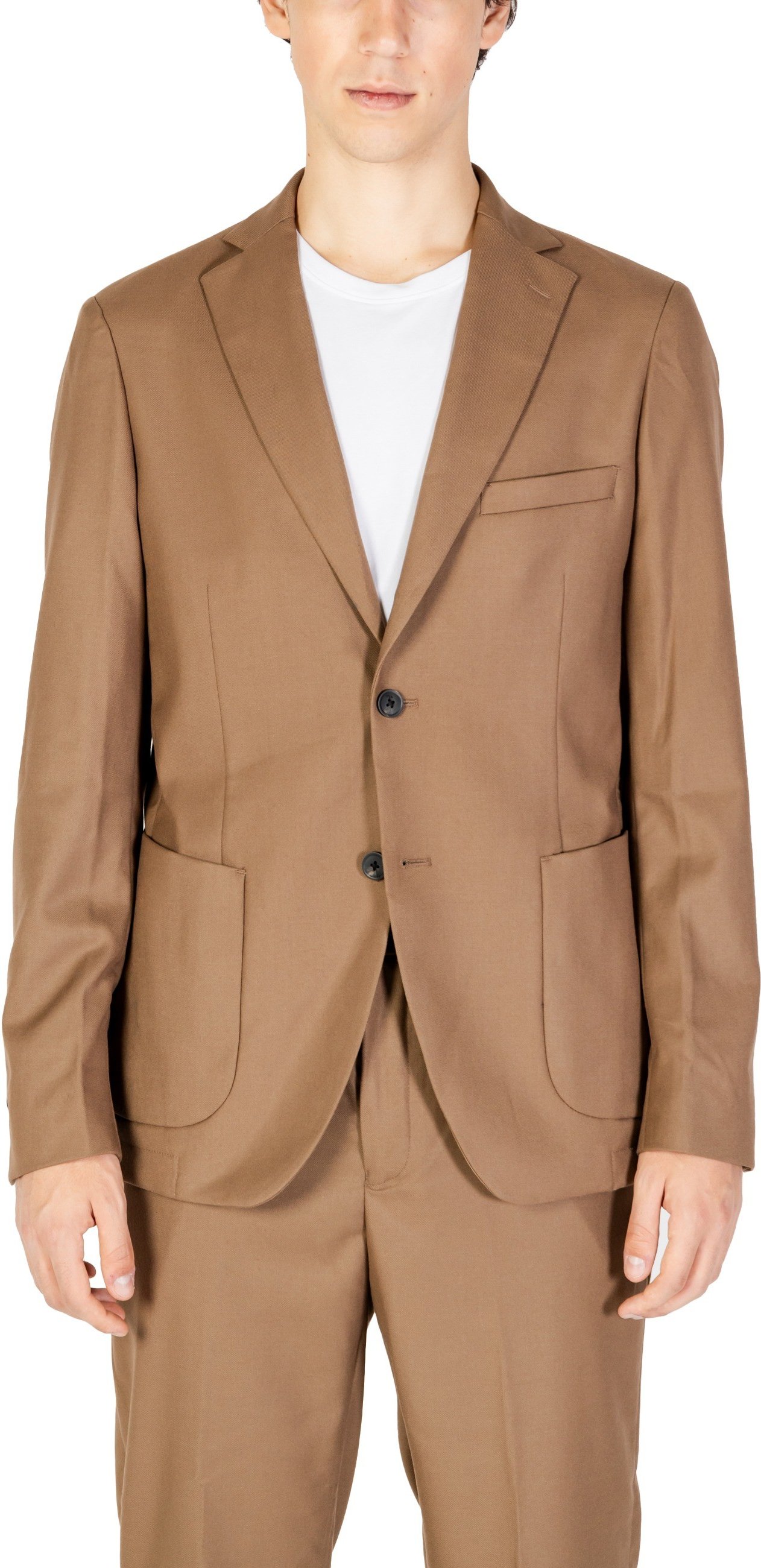 Slim Fit Anzug Braun Zweiknopf