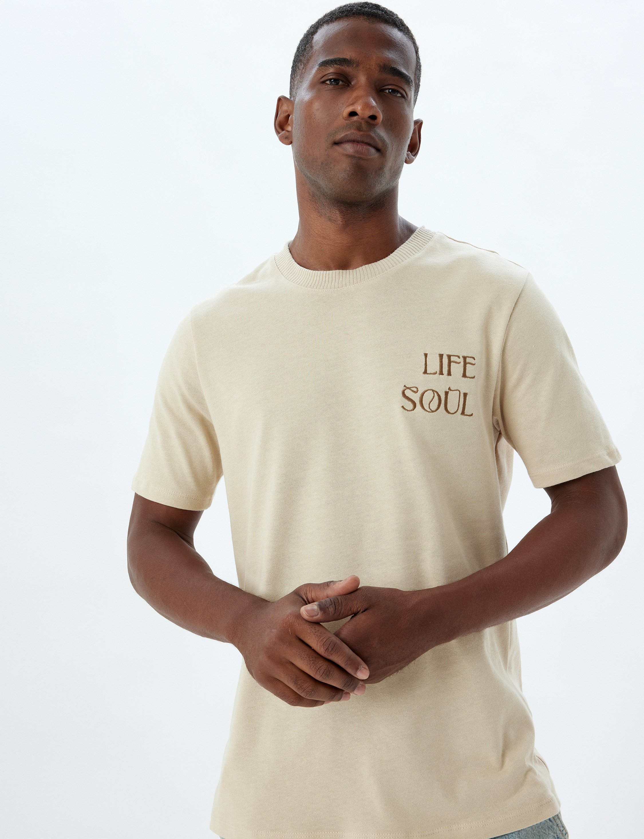 Koton T-shirt Rundhalsausschnitt Kurzärmelig T-shirt