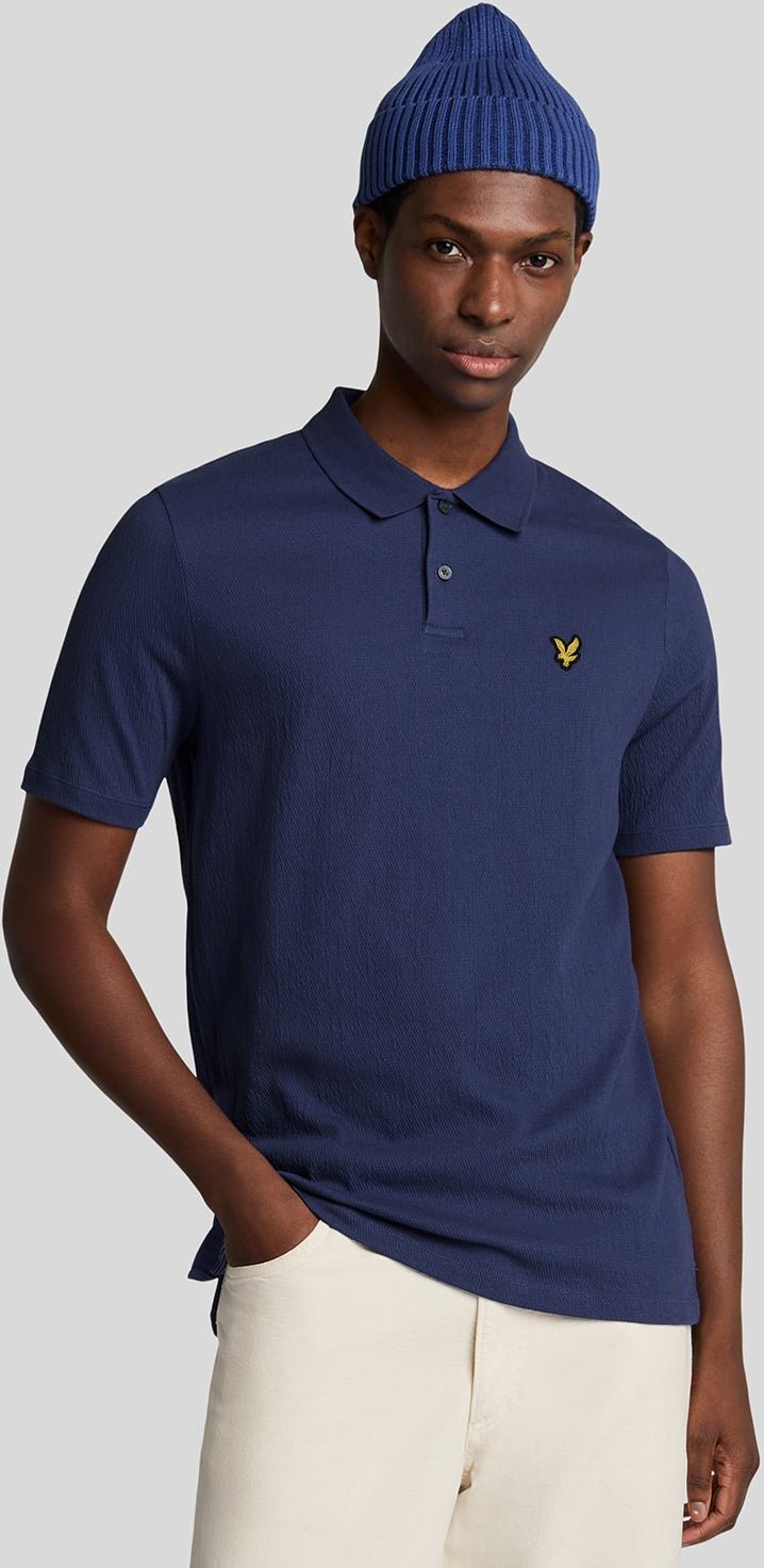 Thumbnail - Lyle & Scott Crêpe-Poloshirt – Indigoblau