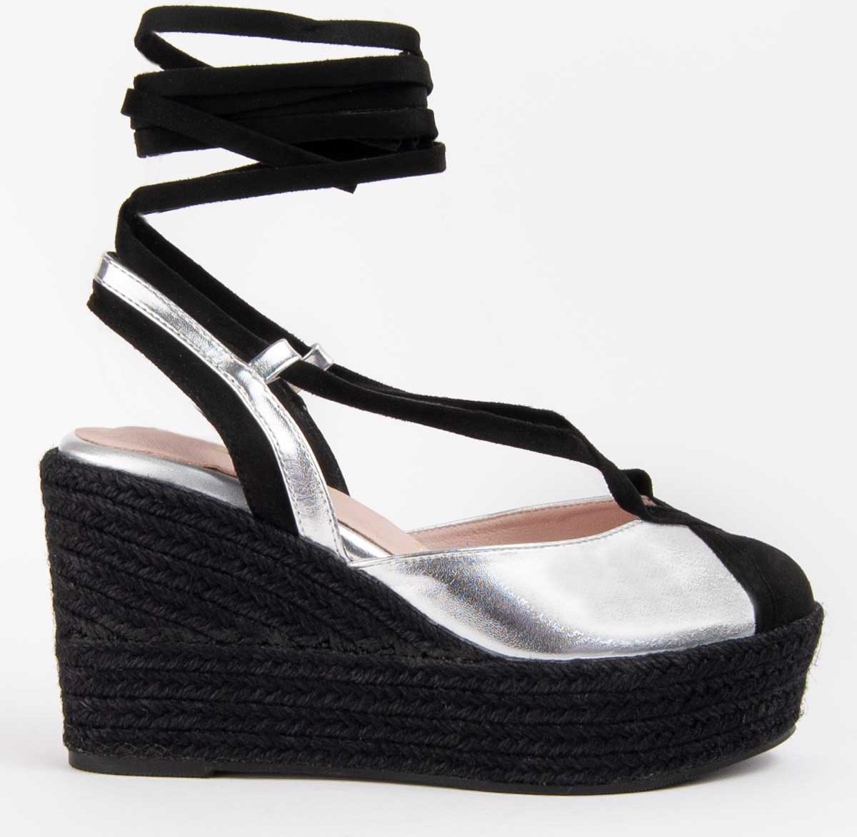 Montevita Espadrille Mit Keilabsatz Balenci6 Silber