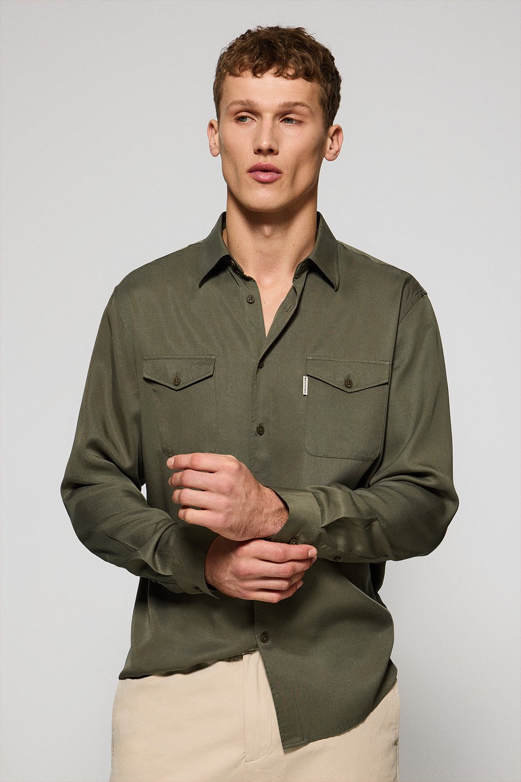 Hemd Franklin Regular Fit khaki mit Brusttaschen