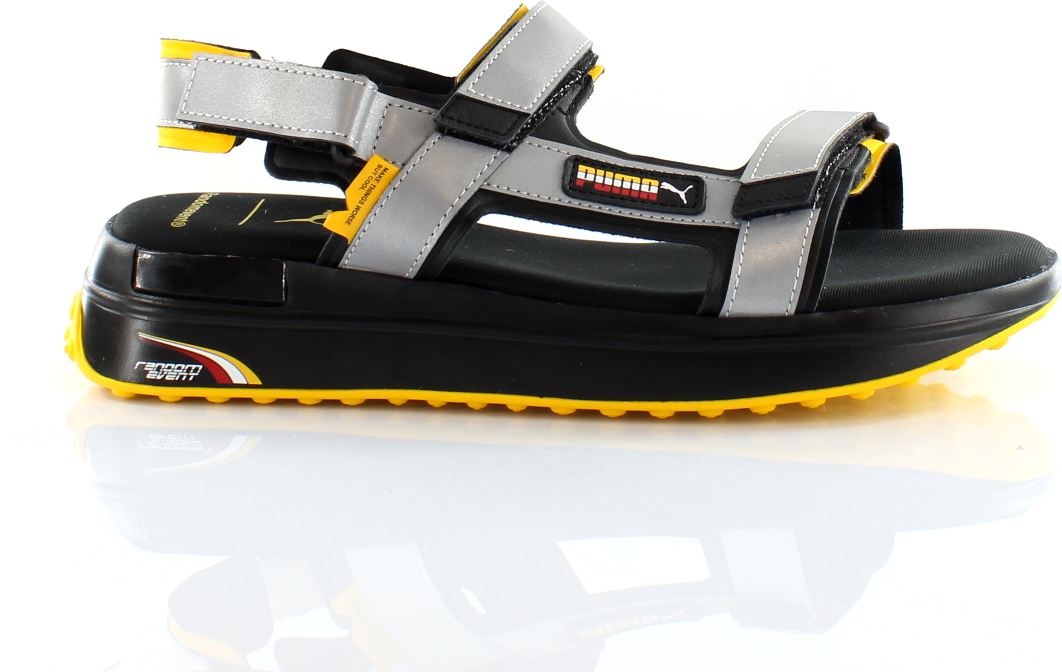 Puma Future Rider Randomevent Mens grau/schwarzer Sandale