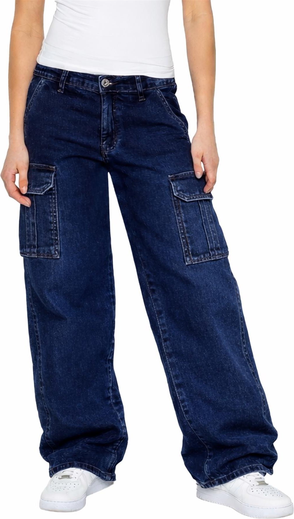 Enzo | Damen Cargo Baggy Jeans