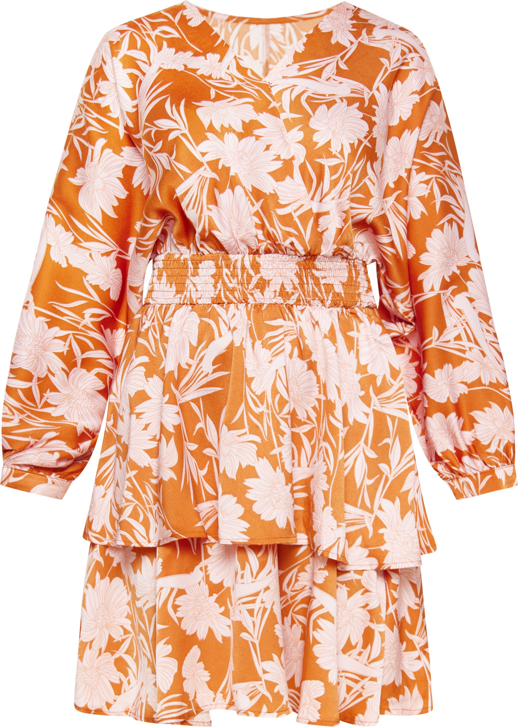 usha Kleid Frauen orange weiß