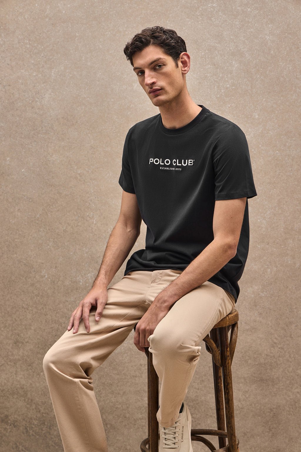 T-Shirt schwarz mit Logo Established 2012 Polo Club