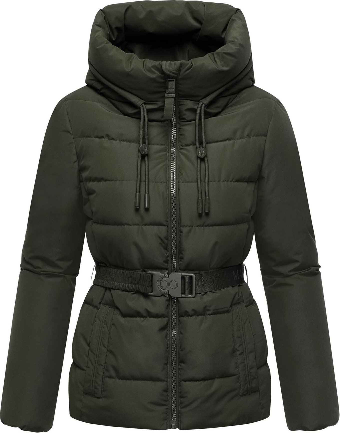 Marikoo Damen Winterjacke Himee mit Taillengürtel & Magnettaschen