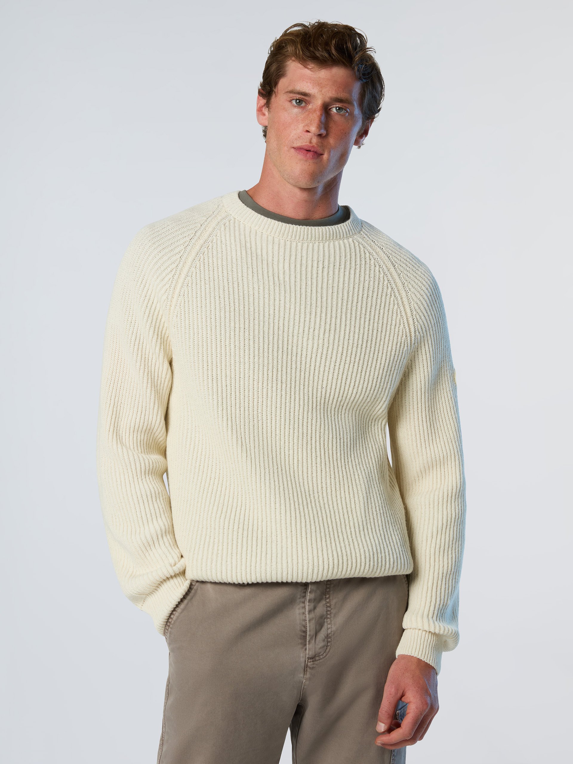 North Sails Pullover Fischerrippe mit Rundhalsausschnitt