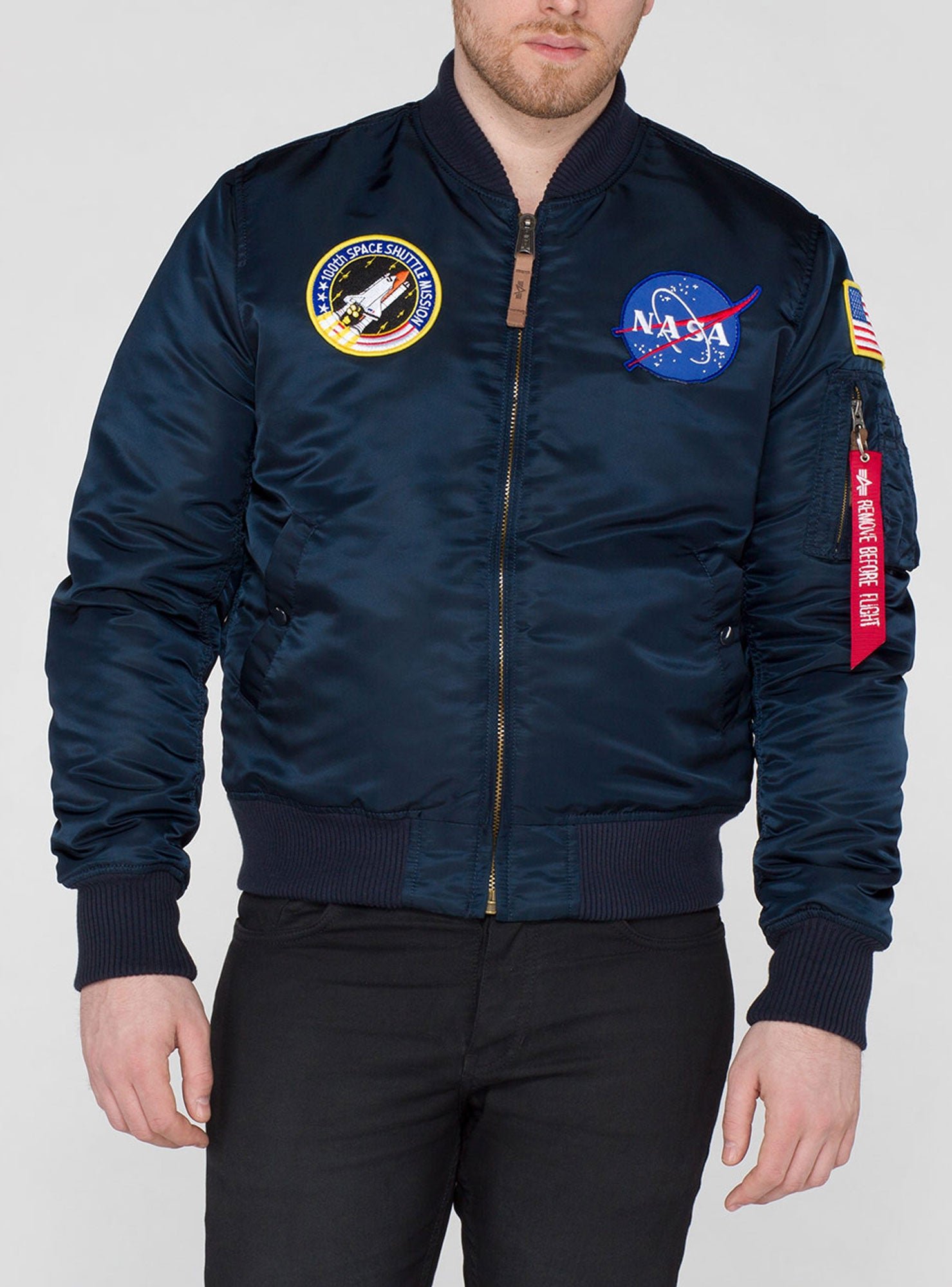 Alpha Industries Herren MA-1 VF NASA Bomberjacke in Dunkelblau
