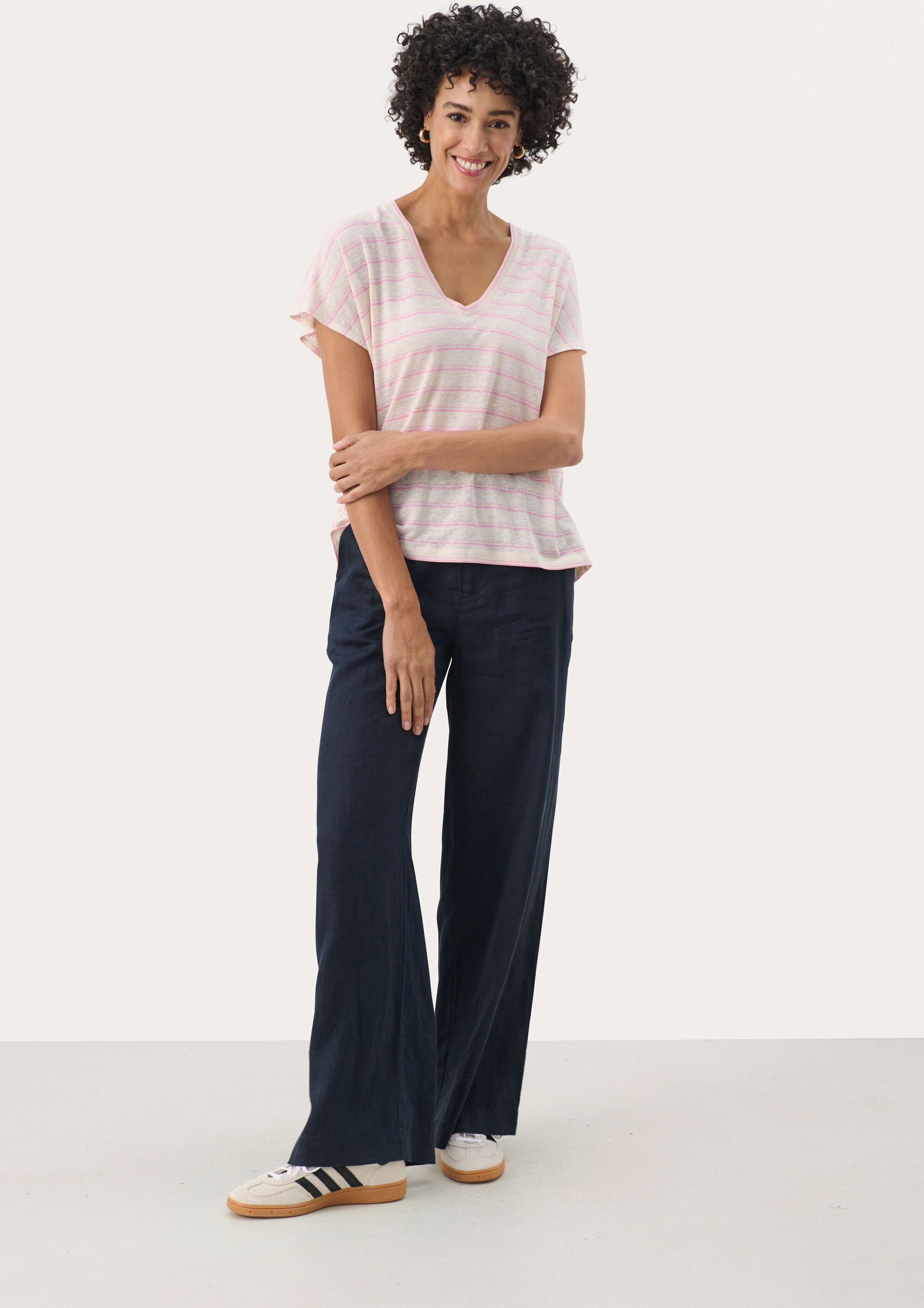 T-shirt Lockere Passform Prism Pink Stripe pink