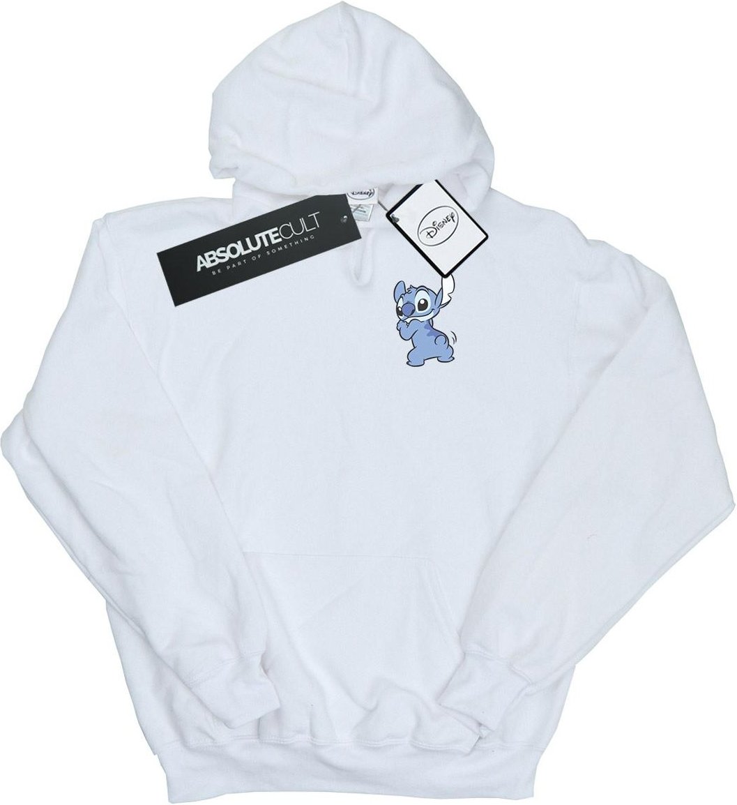 Disney - "Lilo And Stitch Stitch Backside Breast Print" Kapuzenpullover für Herren (Weiß)