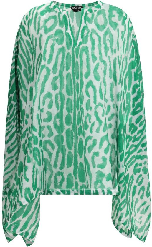 Druckseide Langarm-Oberteil