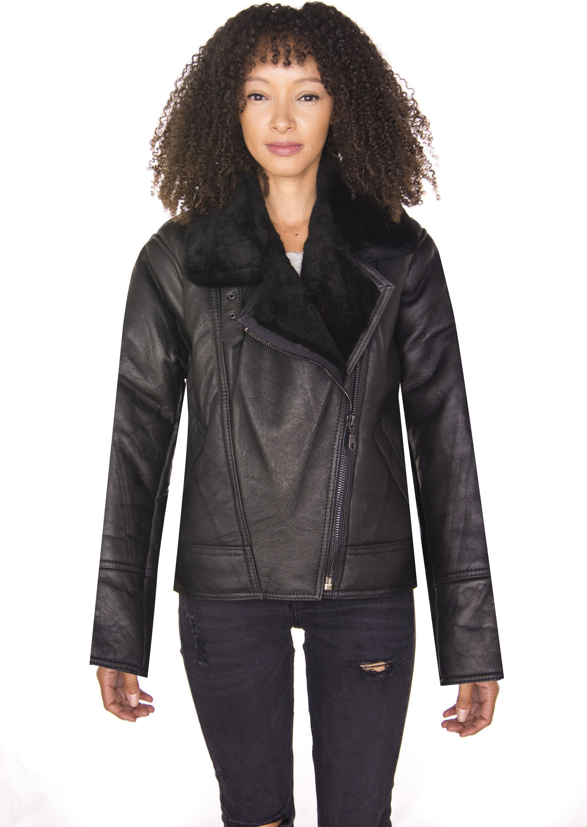 Damen B3 Fliegerjacke aus Schafsleder-Bergamo