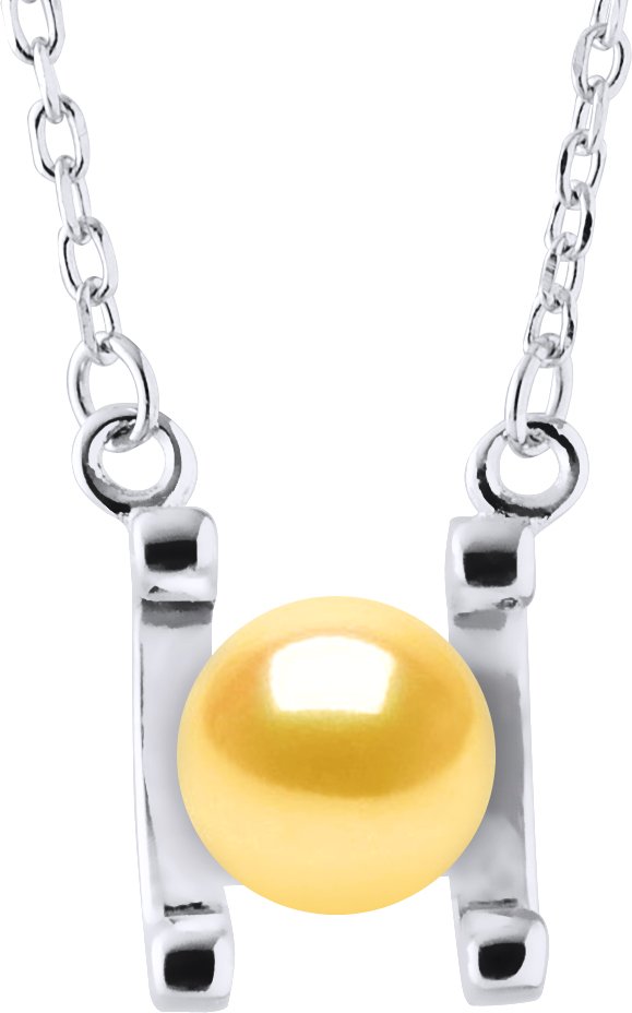 SYMBOL Halskette Süßwasserperle 7-8mm Golden 925