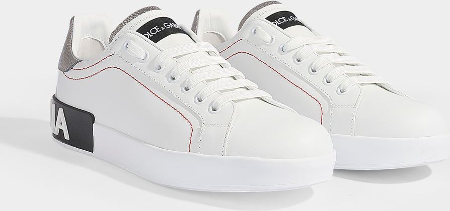 Portofino Sneakers - Dolce & Gabbana - White/Silver - Leather