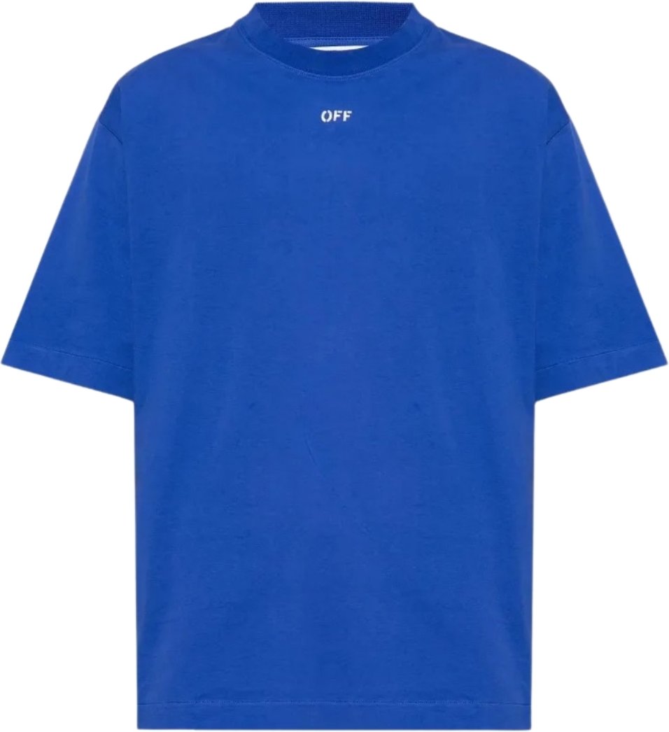 Off-White OFF Stamp Logo Skate Fit Dunkelblaues T-Shirt