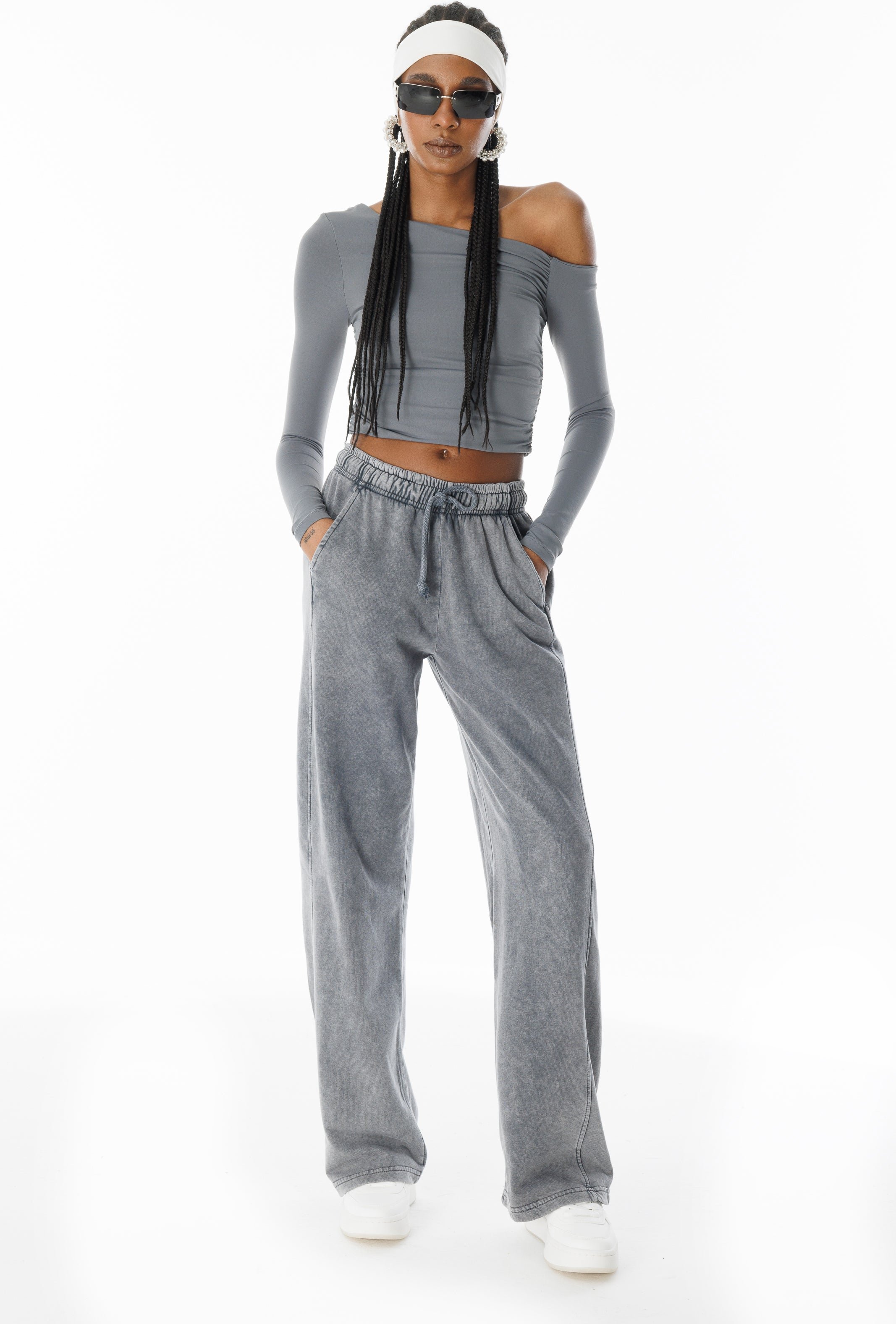 Thumbnail - Locker geschnittene Hose aus Baumwolle