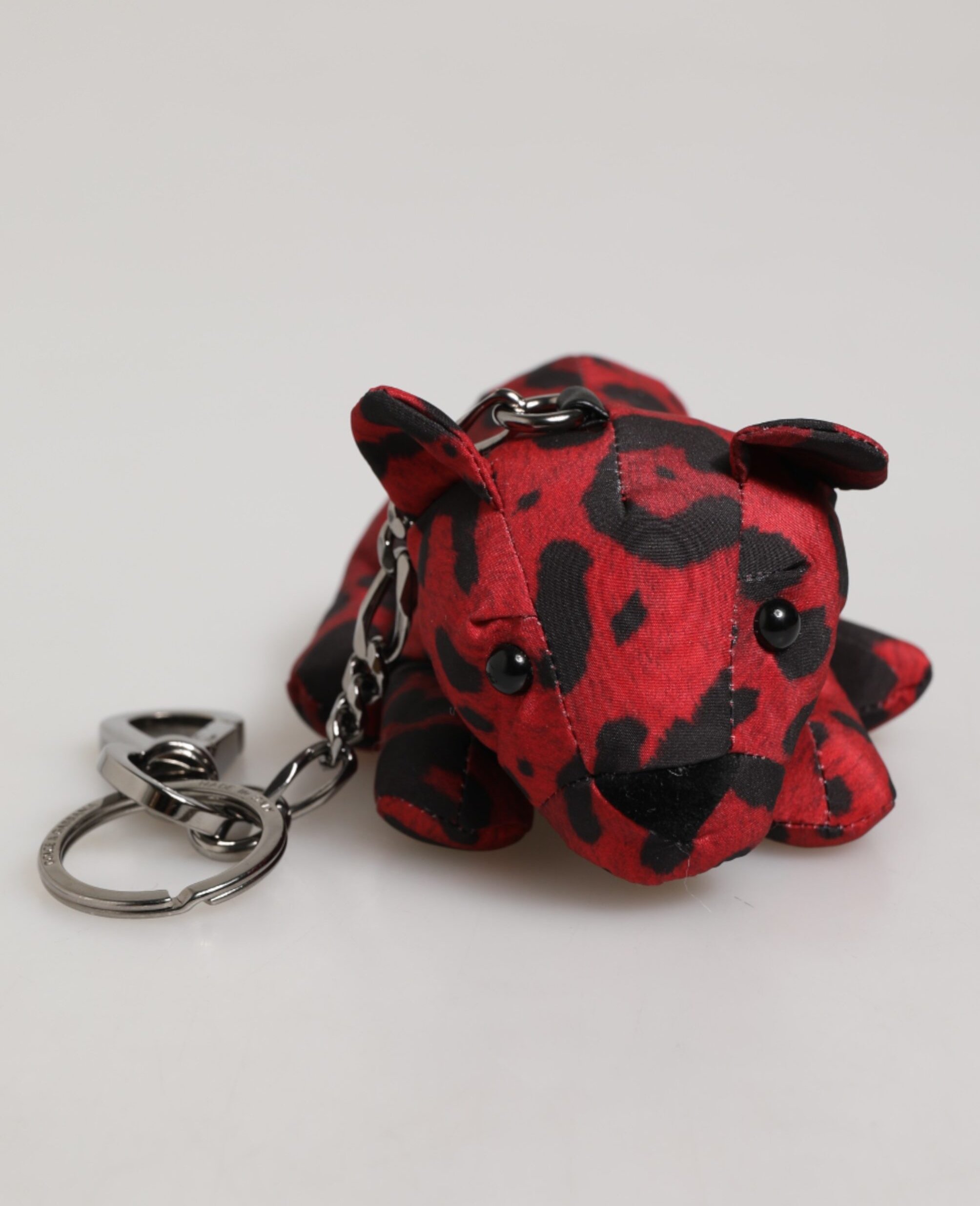 Rot Schwarz Polyester Tier Silhouette Tasche Schlüsselanhänger Schlüsselring