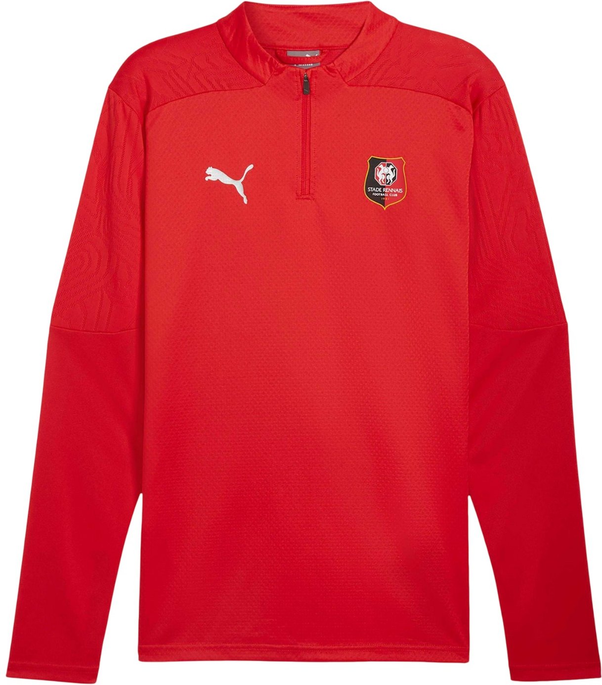 Puma - "Stade Rennais FC" Oberteil für Herren, mit kurzem Reißverschluss, Training (Rot)
