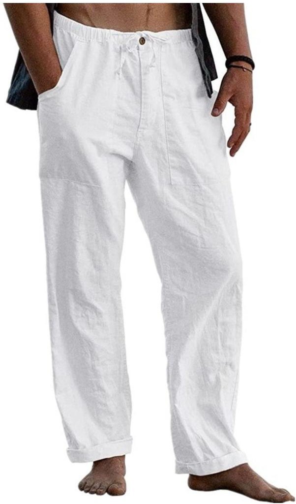 Thumbnail - Loose Fit Plus Size Hose mit Flachs-Baumwoll-Mischung