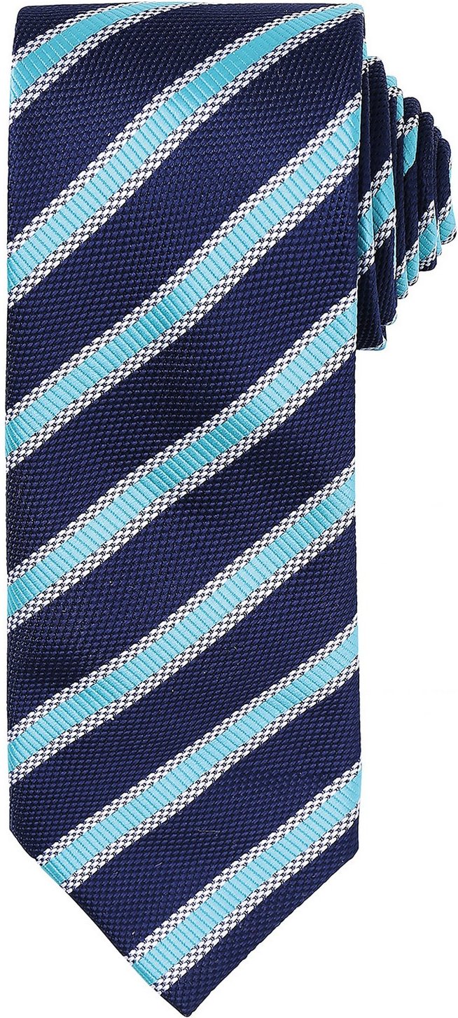 Thumbnail - Premier - Krawatte für Herren (Marineblau/Türkis)