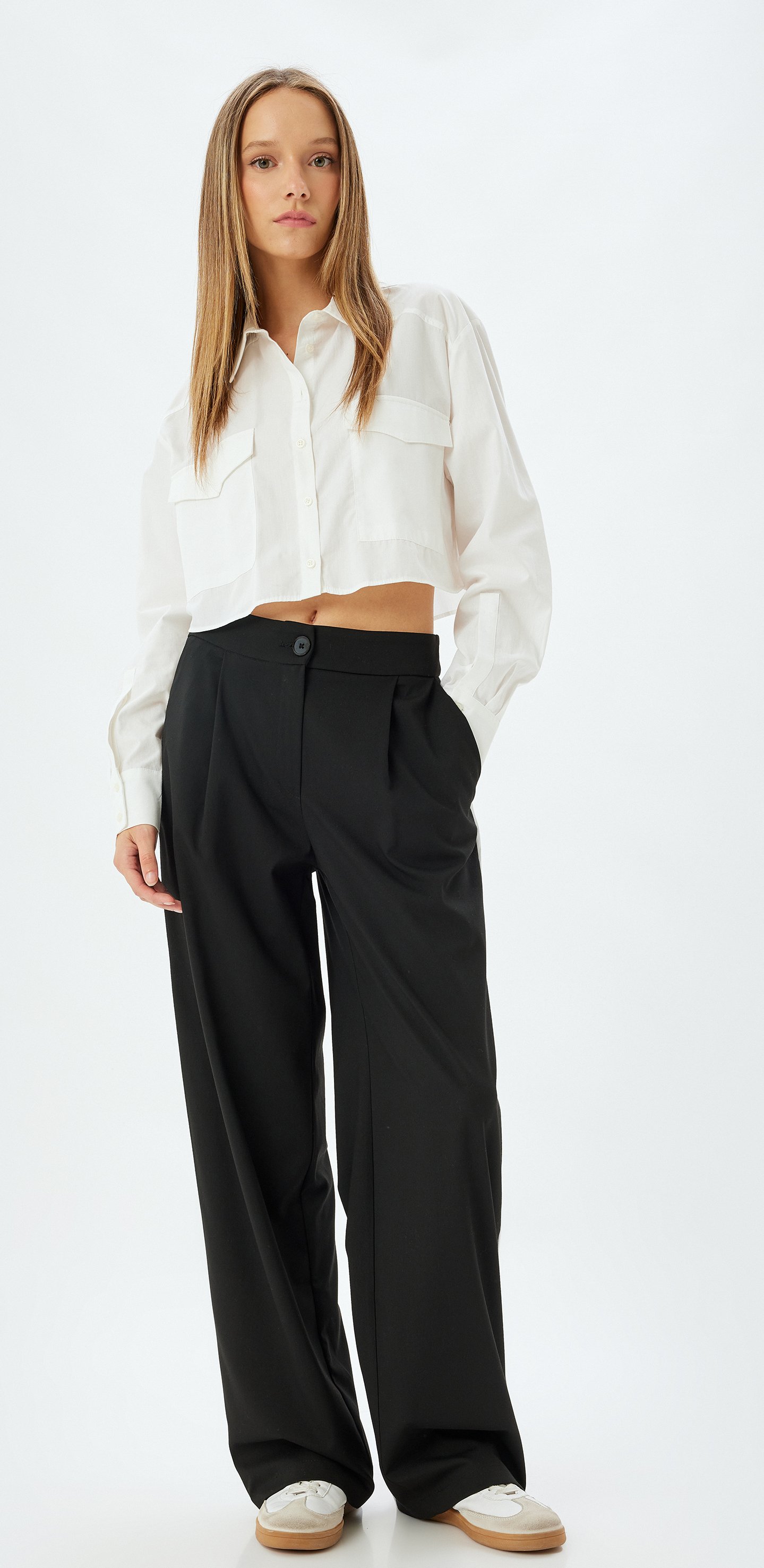 Koton Hose Normale Leibhöhe Wide Leg Hose