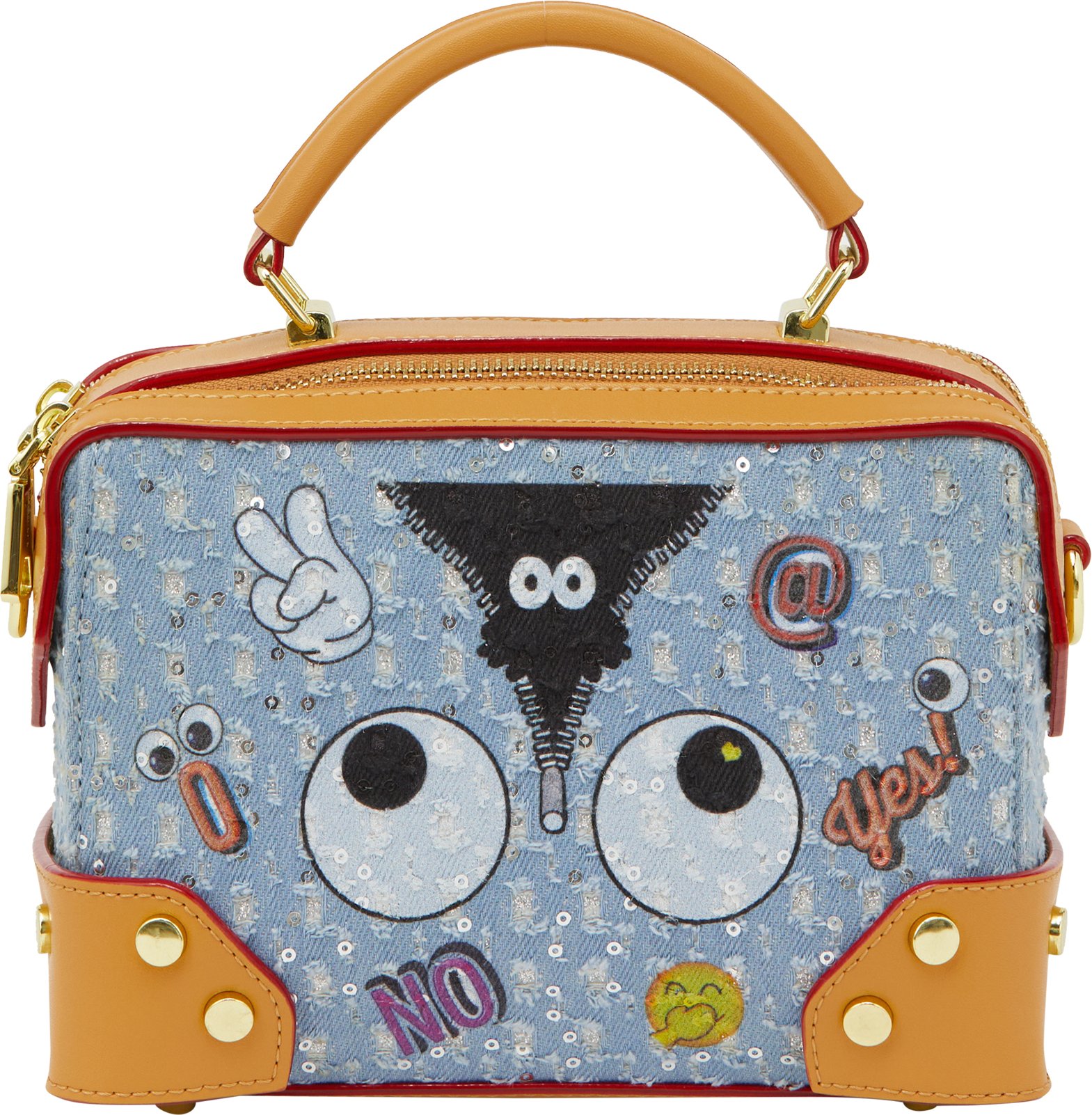 Mymo Handtasche Handtasche Frauen Blau Hellbraun