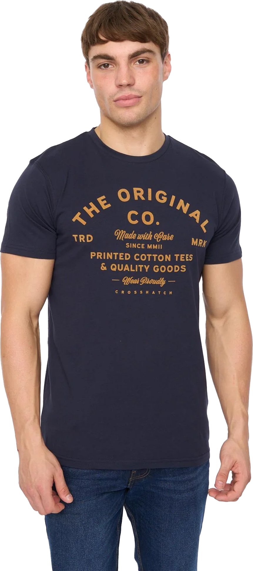 Crosshatch - "Shoptown" T-Shirt für Herren (Marine)