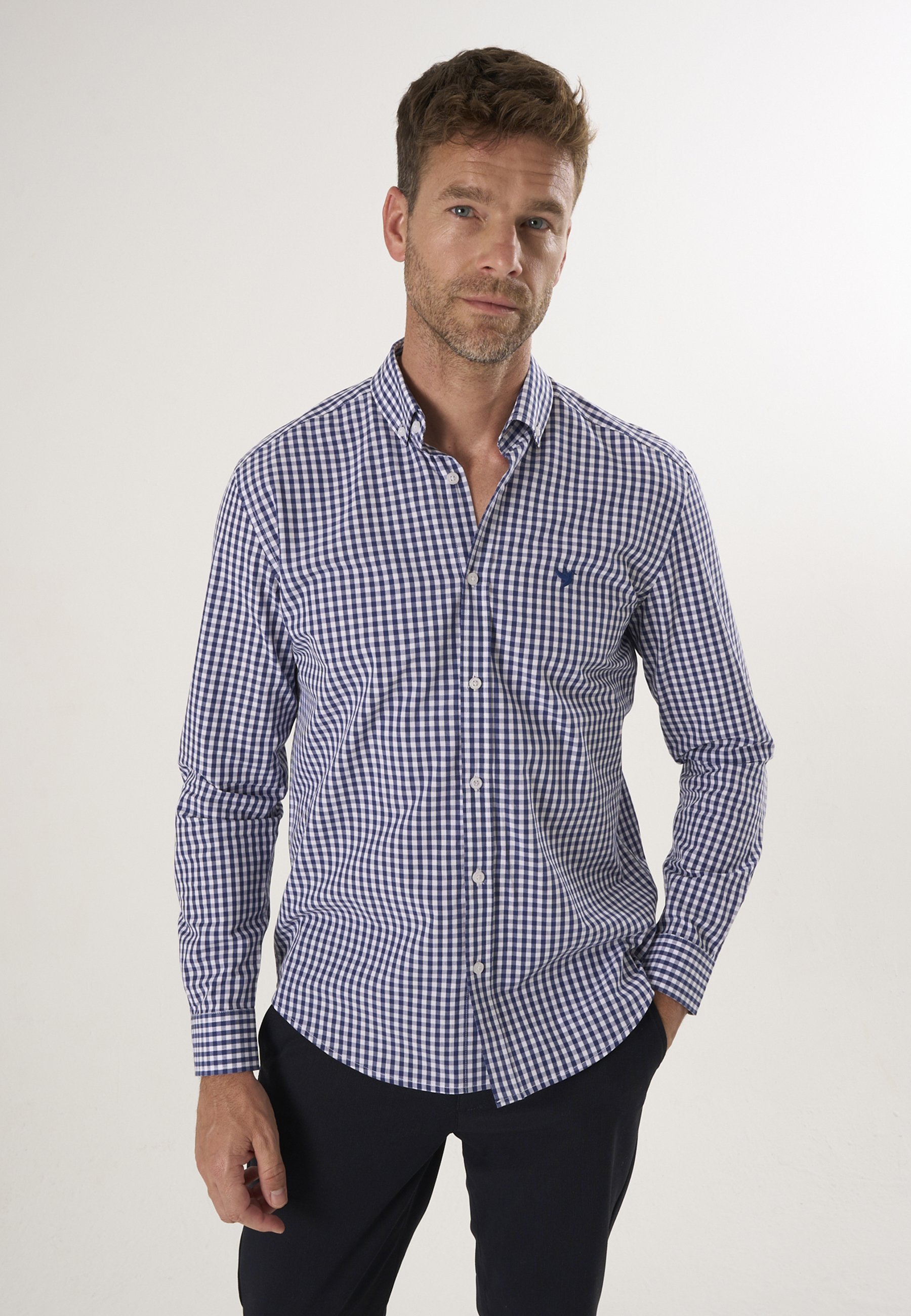 Hemd Kariertes Langarmhemd