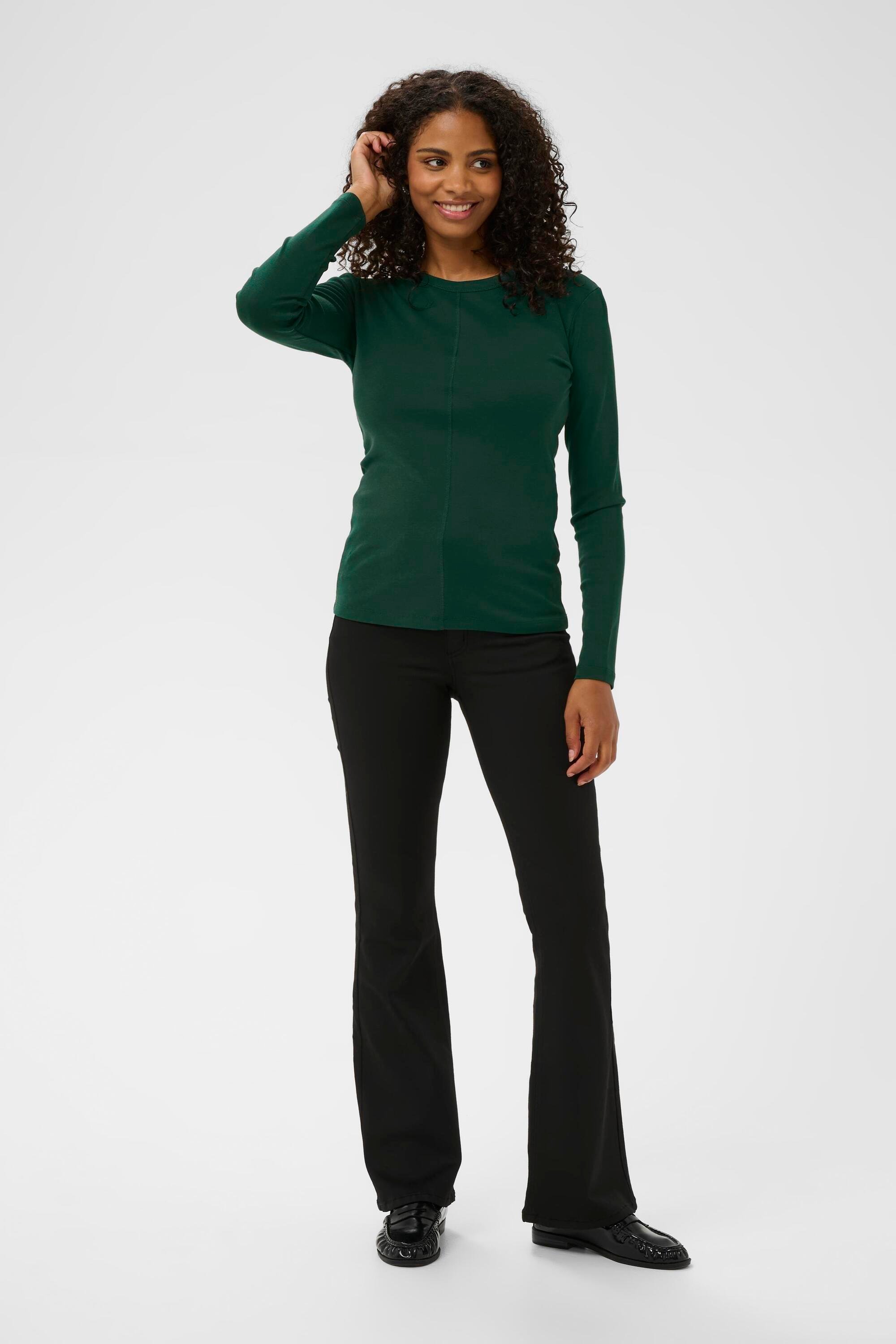 Langarm-Shirt KAgemma Langarm-Shirt Slim fit dark green