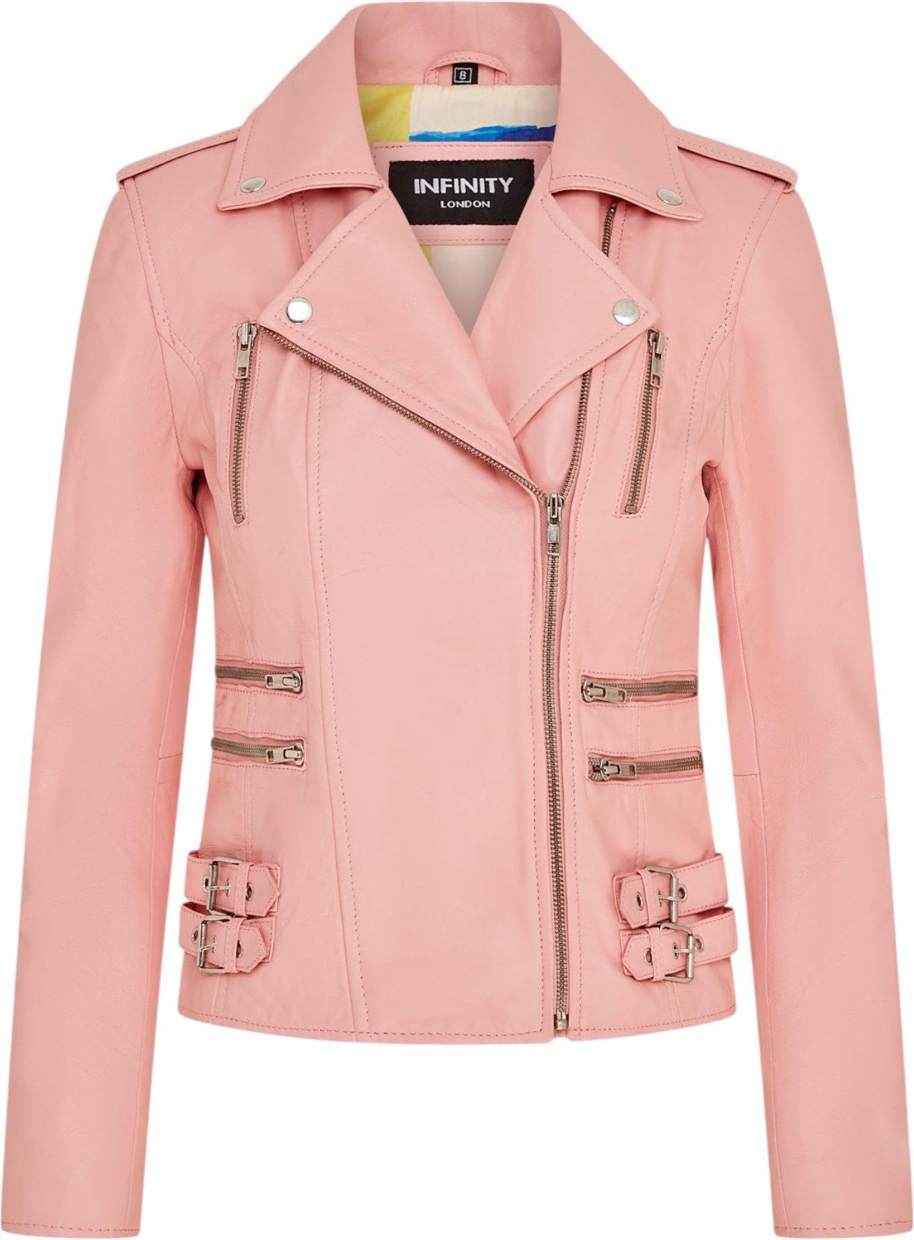 Damen Leder Baby Pink Brando Bikerjacke-Loddon