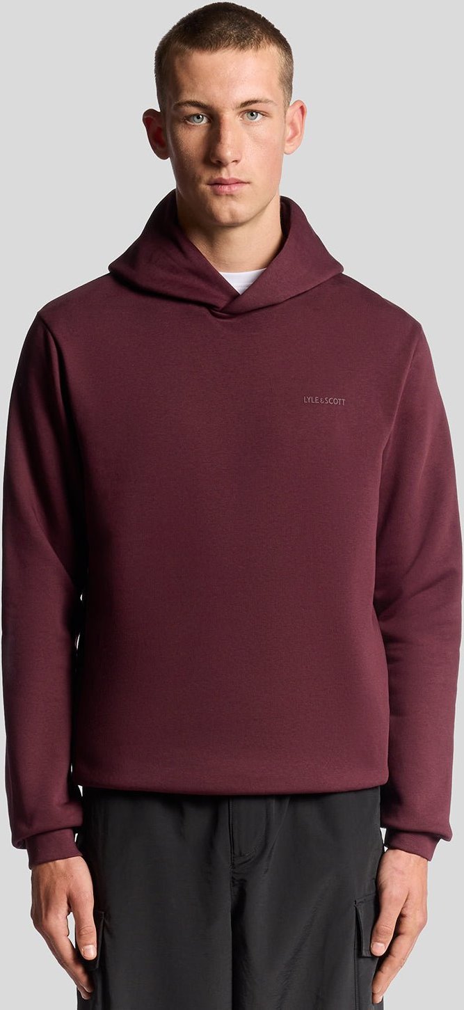 Lyle & Scott Fleece-Hoodie mit gebürsteter Rückseite – Rot