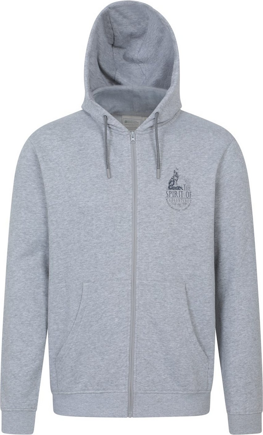 Mountain Warehouse - "Spirit Of Adventure" Kapuzenpullover für Herren, Durchgehender Reißverschluss (Grau)
