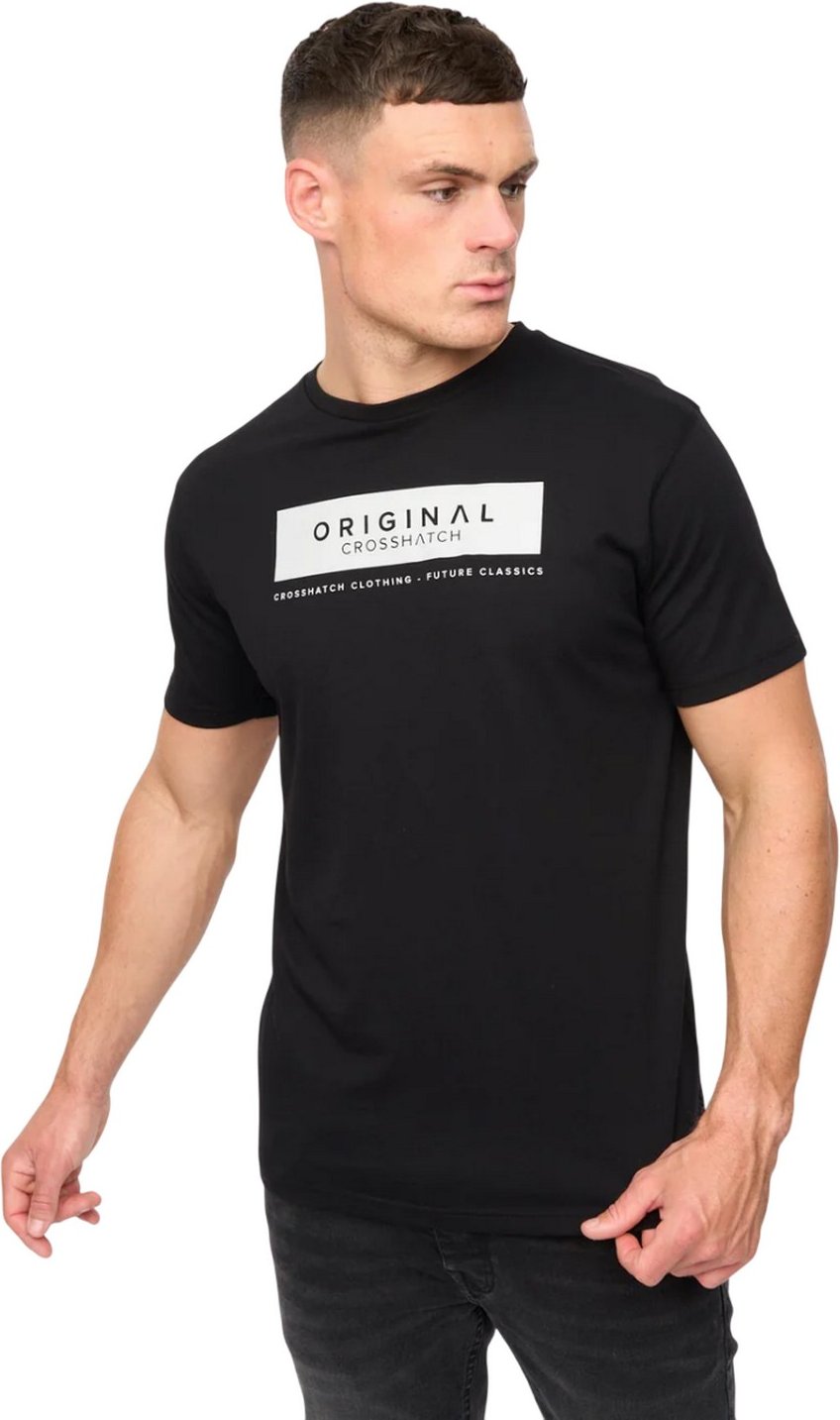 Crosshatch - "Jamstate" T-Shirt für Herren (Schwarz)