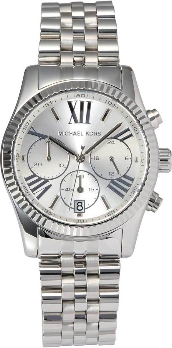 Damenuhr der Marke Michael Kors in der Farbe silber. Das Gehäuse hat einen Durchmesser von 38 mm. Marke: Michael KorsMo...