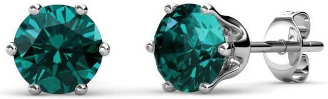 Geburtsstein Mai Ohrringe - Silber und dunkelgrün