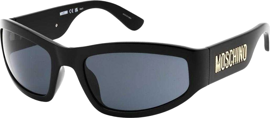 Moschino - Kontrast-Muster-Sonnenbrille für Damen, Logo (Schwarz)