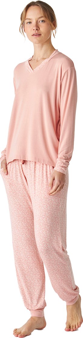 JJB2 Damen-Pyjama aus dünnem Modal mit langen Ärmeln