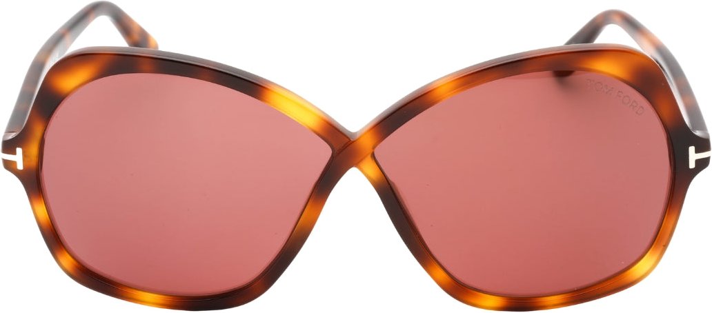 Tom Ford Sonnenbrille Mit Dunklem Havanna-rahmen Und Violetten Gläsern