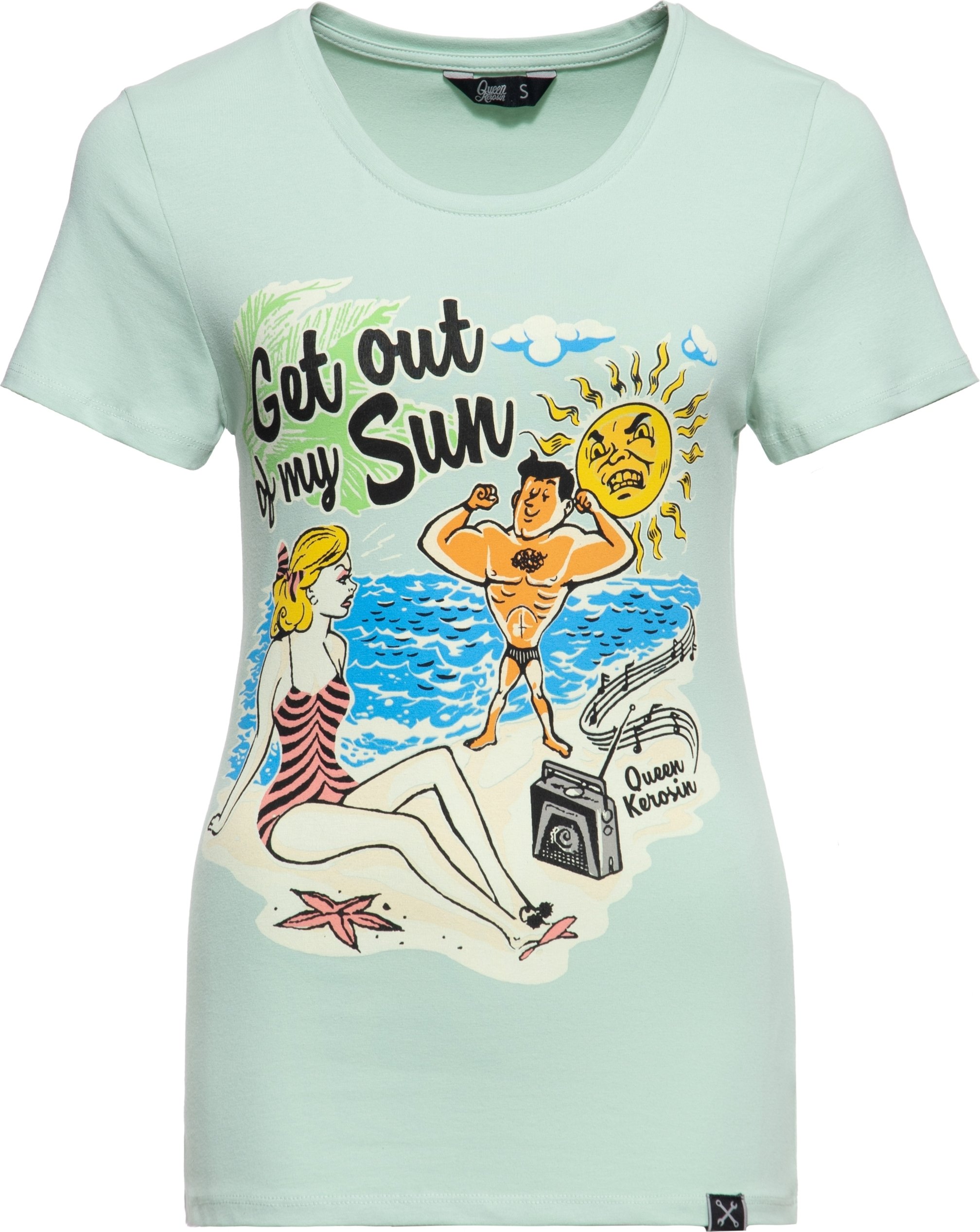 Queen Kerosin Damen Classic T-Shirt Get out of my sun mint