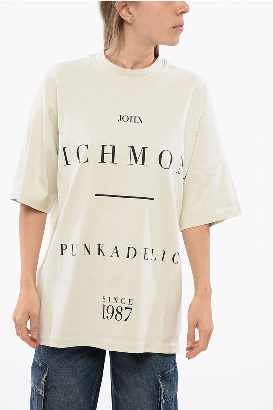 PELAC Oversize T-Shirt mit Kontrastprint in Beige