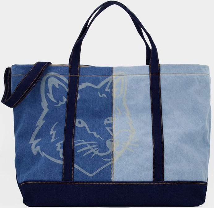 Fox Head Weekender Cabas - Maison Kitsune - Denim - Blau