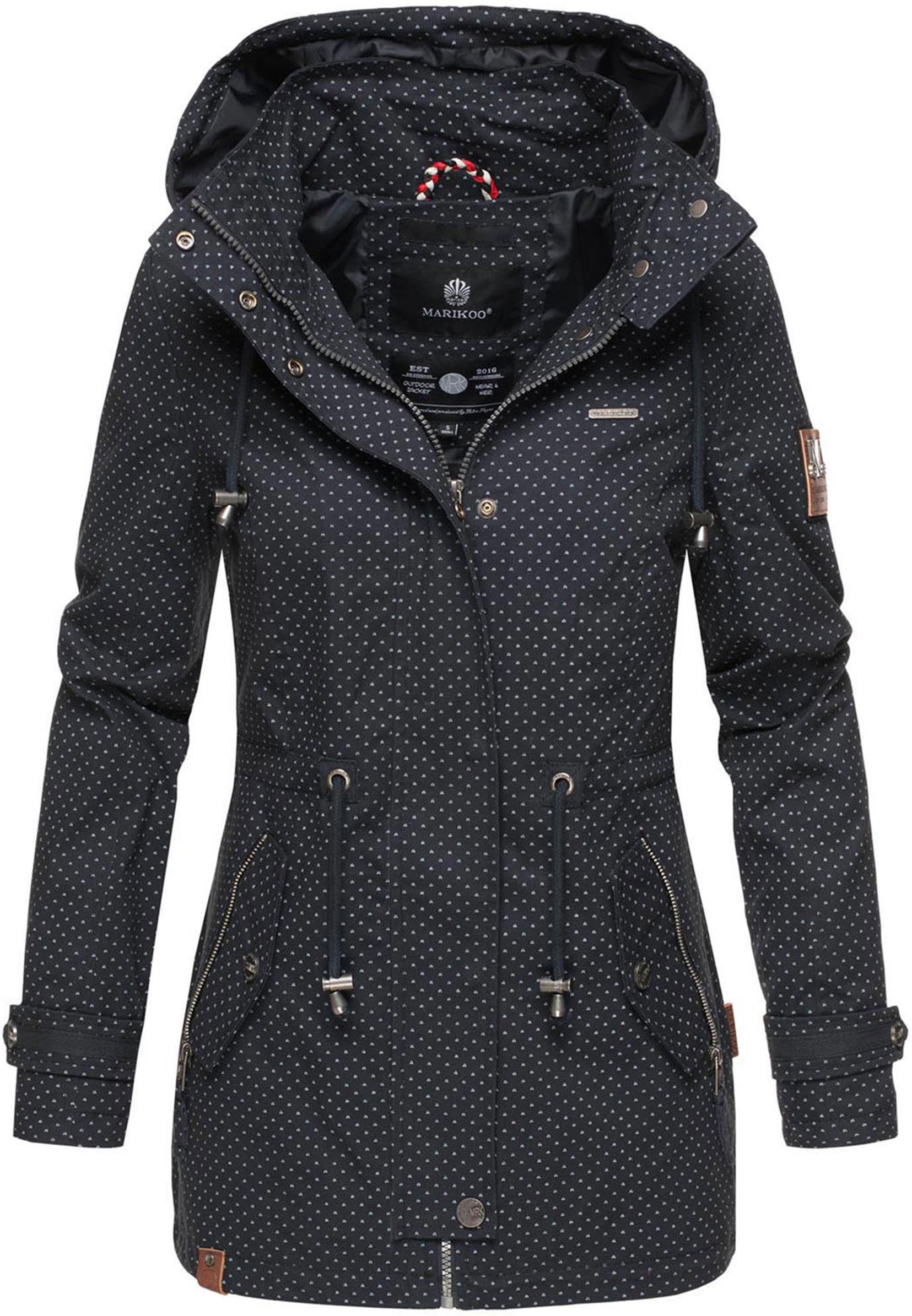 Marikoo leichte Damen Übergangsjacke mit abnehmbarer Kapuze