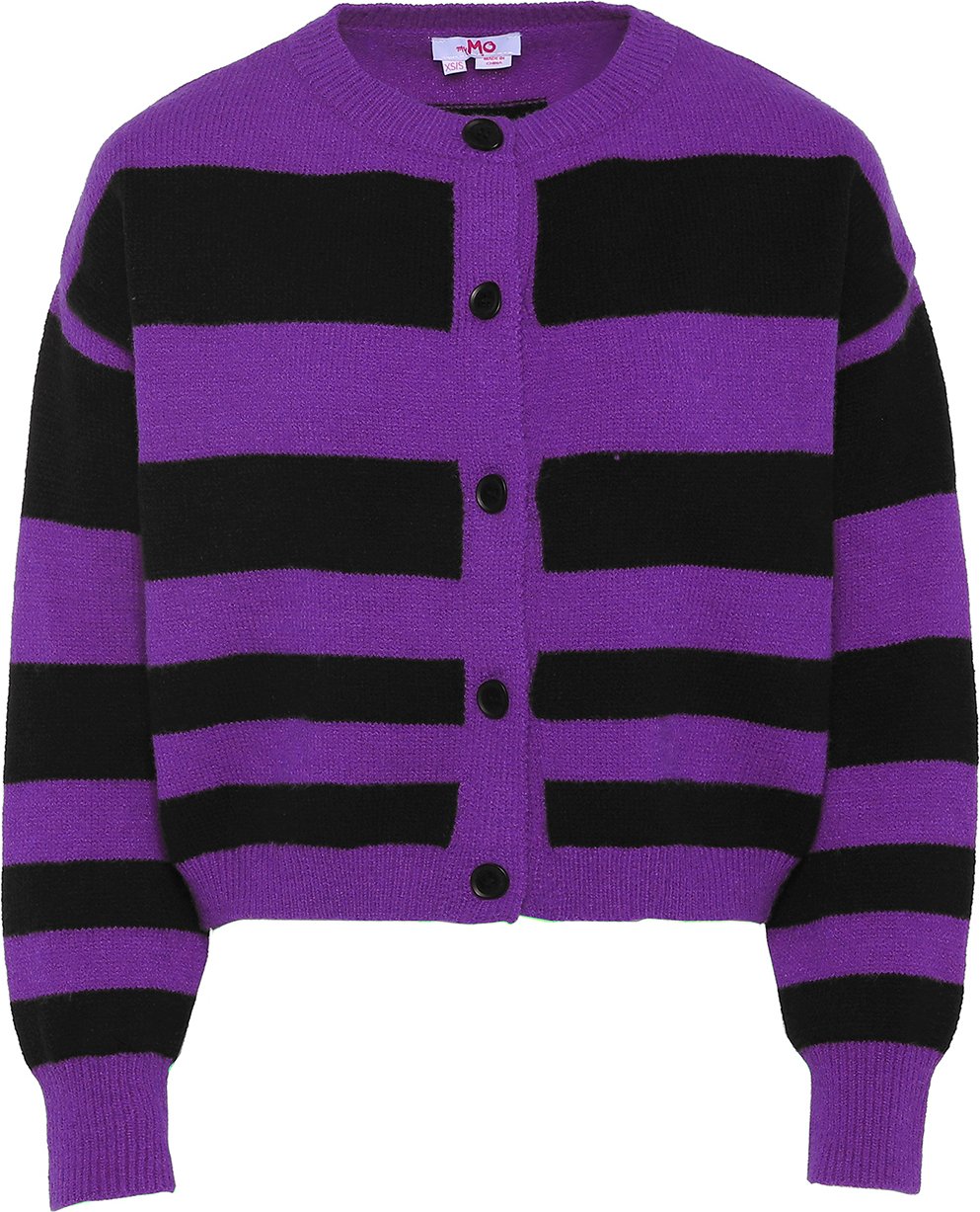Mymo Pullover Damen Lila Schwarz