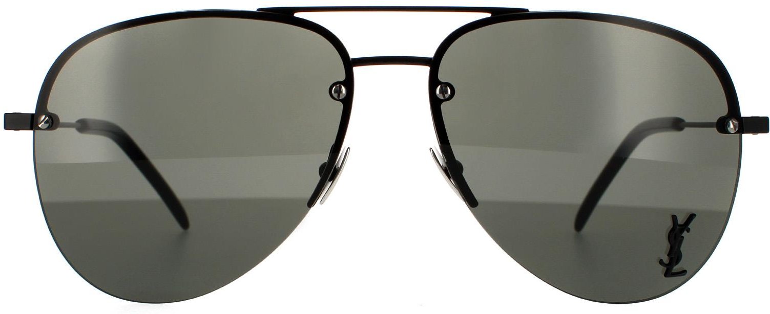 Saint Laurent Aviator Unisex Sonnenbrille Schwarz Grau