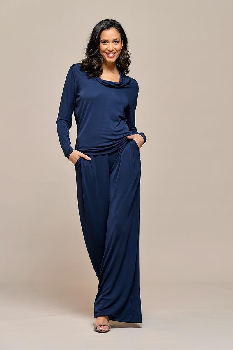 Ivy Palazzo-Hose Marineblau